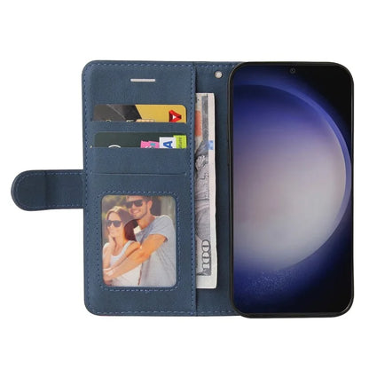 KT Leather Series-1 For Samsung Galaxy S24+ Phone Case Dual Color Spilicing Wallet Cover