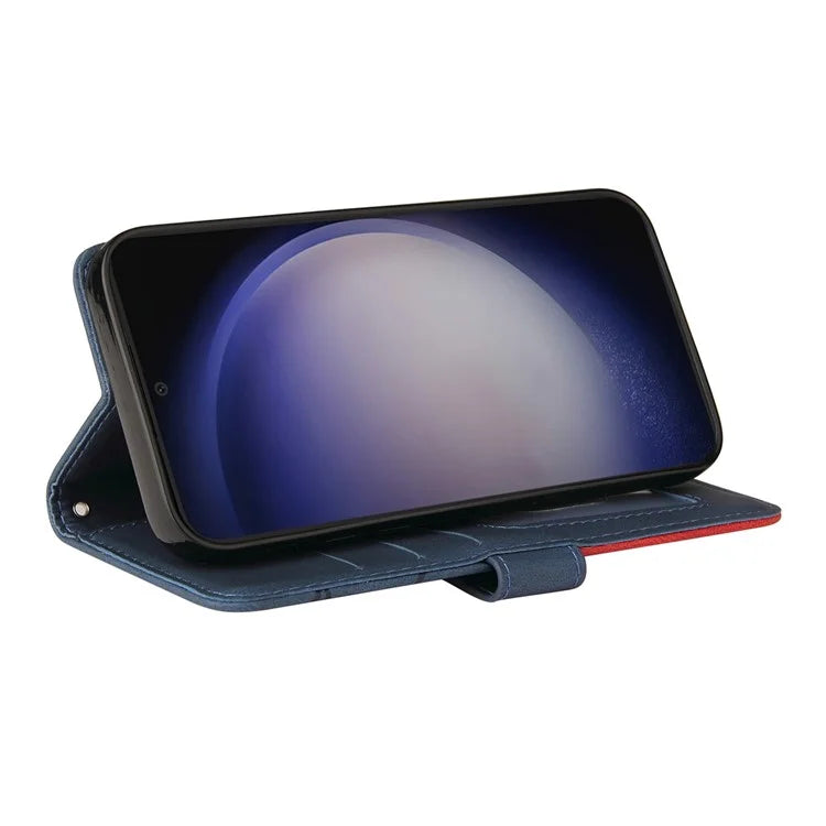 KT Leather Series-1 For Samsung Galaxy S24+ Phone Case Dual Color Spilicing Wallet Cover