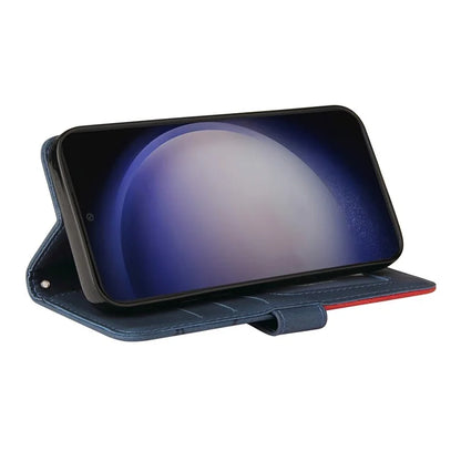 KT Leather Series-1 For Samsung Galaxy S24+ Phone Case Dual Color Spilicing Wallet Cover
