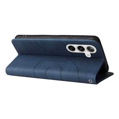 KT Leather Series-1 For Samsung Galaxy S24+ Phone Case Dual Color Spilicing Wallet Cover