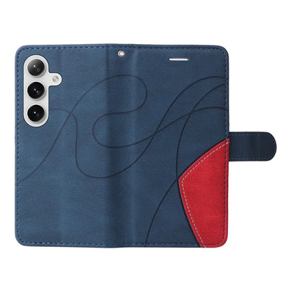 KT Leather Series-1 For Samsung Galaxy S24+ Phone Case Dual Color Spilicing Wallet Cover