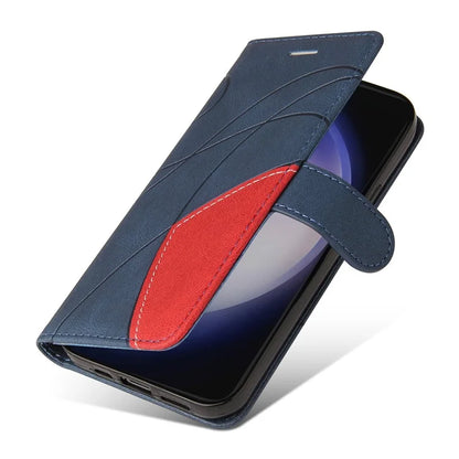 KT Leather Series-1 For Samsung Galaxy S24+ Phone Case Dual Color Spilicing Wallet Cover