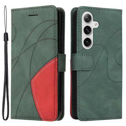 KT Leather Series-1 For Samsung Galaxy S24+ Phone Case Dual Color Spilicing Wallet Cover