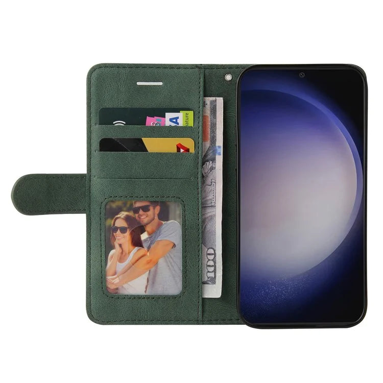 KT Leather Series-1 For Samsung Galaxy S24+ Phone Case Dual Color Spilicing Wallet Cover