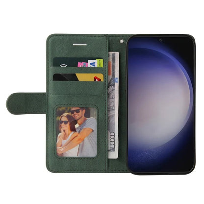 KT Leather Series-1 For Samsung Galaxy S24+ Phone Case Dual Color Spilicing Wallet Cover