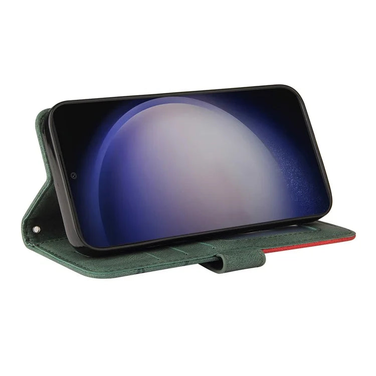 KT Leather Series-1 For Samsung Galaxy S24+ Phone Case Dual Color Spilicing Wallet Cover
