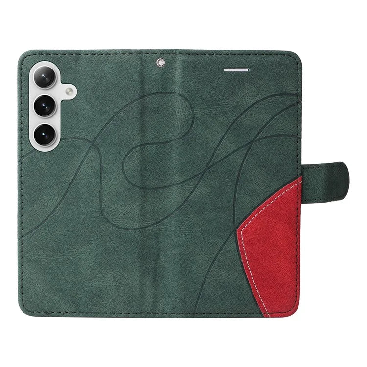 KT Leather Series-1 For Samsung Galaxy S24+ Phone Case Dual Color Spilicing Wallet Cover