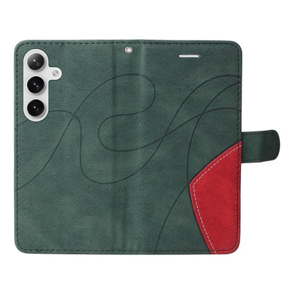 KT Leather Series-1 For Samsung Galaxy S24+ Phone Case Dual Color Spilicing Wallet Cover