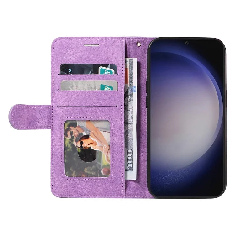 KT Leather Series-1 For Samsung Galaxy S24+ Phone Case Dual Color Spilicing Wallet Cover