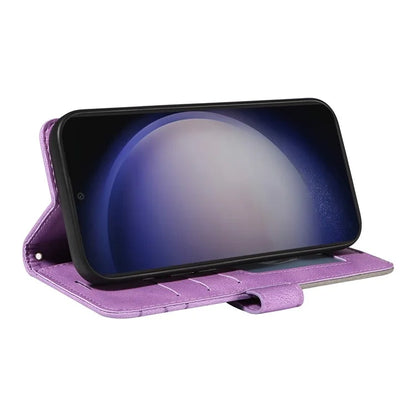 KT Leather Series-1 For Samsung Galaxy S24+ Phone Case Dual Color Spilicing Wallet Cover