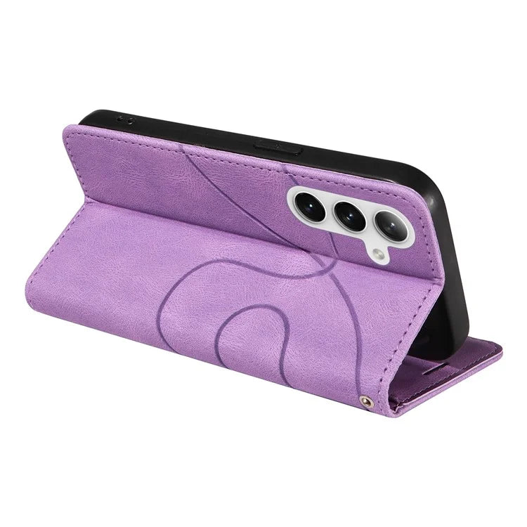 KT Leather Series-1 For Samsung Galaxy S24+ Phone Case Dual Color Spilicing Wallet Cover