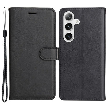 KT Leather Series-2 For Samsung Galaxy S24 Case Flip Solid Color Leather Phone Cover