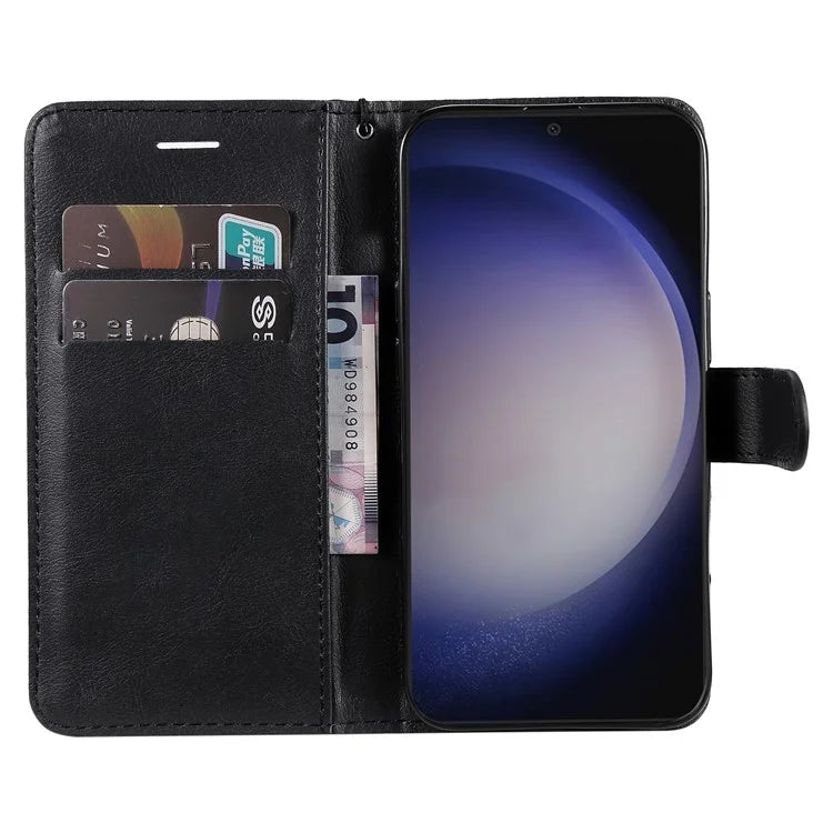 KT Leather Series-2 For Samsung Galaxy S24 Case Flip Solid Color Leather Phone Cover