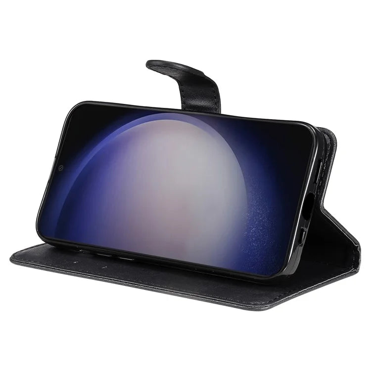 KT Leather Series-2 For Samsung Galaxy S24 Case Flip Solid Color Leather Phone Cover