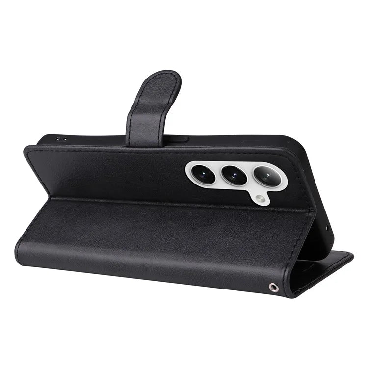 KT Leather Series-2 For Samsung Galaxy S24 Case Flip Solid Color Leather Phone Cover