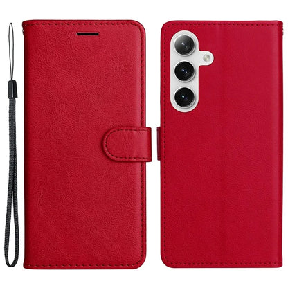 KT Leather Series-2 For Samsung Galaxy S24 Case Flip Solid Color Leather Phone Cover