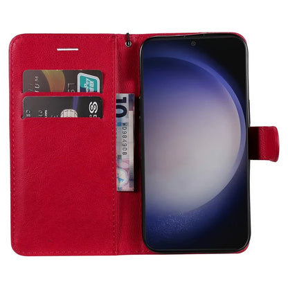 KT Leather Series-2 For Samsung Galaxy S24 Case Flip Solid Color Leather Phone Cover
