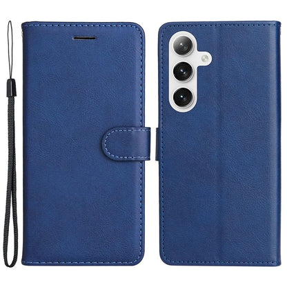KT Leather Series-2 For Samsung Galaxy S24 Case Flip Solid Color Leather Phone Cover