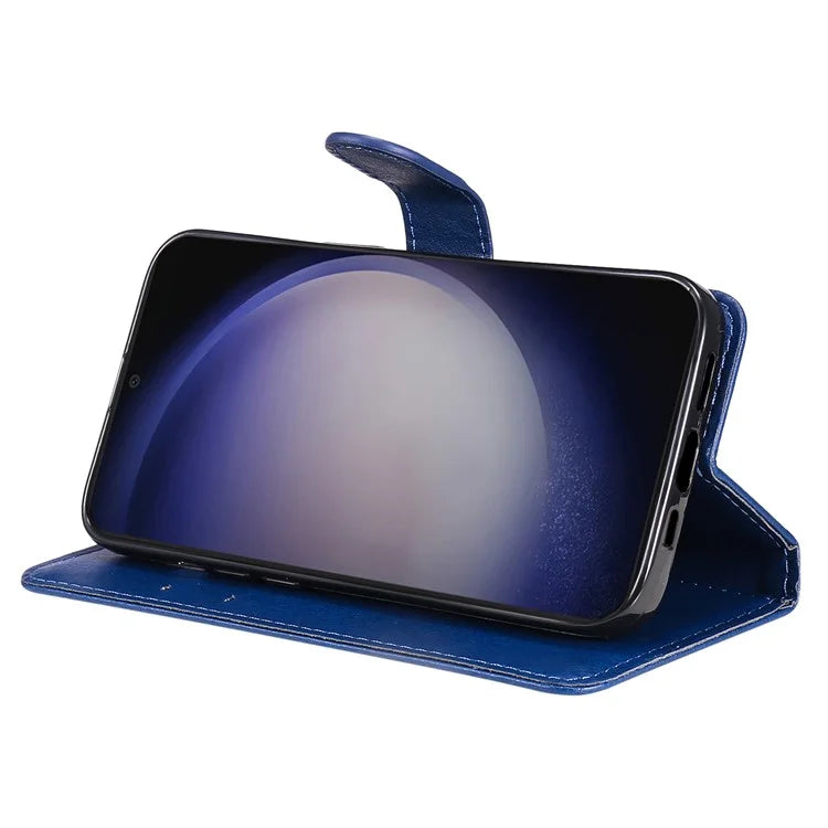 KT Leather Series-2 For Samsung Galaxy S24 Case Flip Solid Color Leather Phone Cover