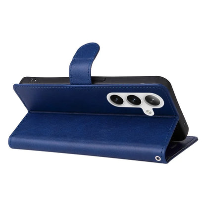 KT Leather Series-2 For Samsung Galaxy S24 Case Flip Solid Color Leather Phone Cover