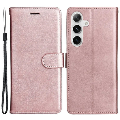 KT Leather Series-2 For Samsung Galaxy S24 Case Flip Solid Color Leather Phone Cover