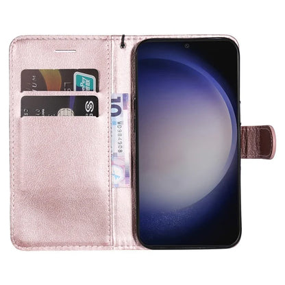 KT Leather Series-2 For Samsung Galaxy S24 Case Flip Solid Color Leather Phone Cover