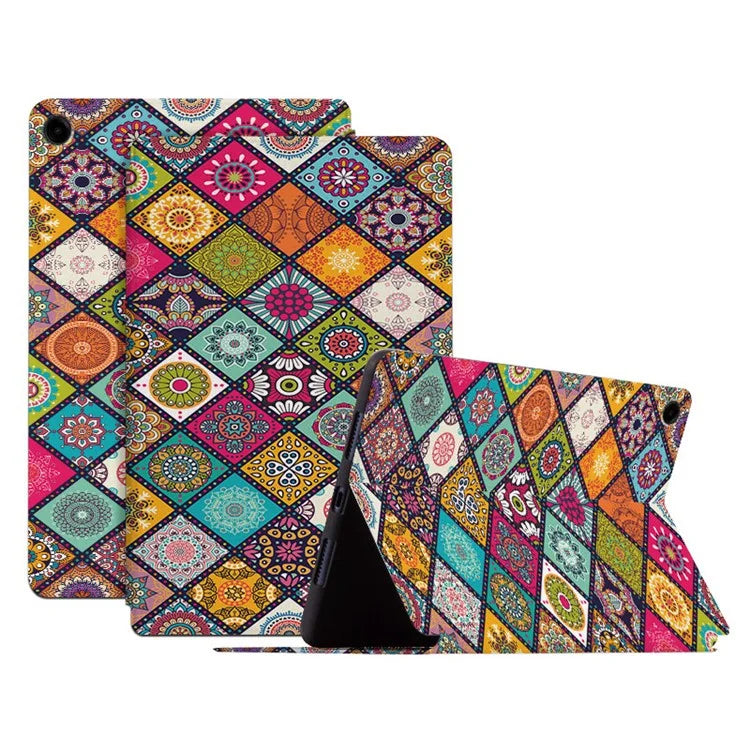 For Samsung Galaxy Tab A9+ Protective Case PU Leather Pattern Smart Tablet Cover