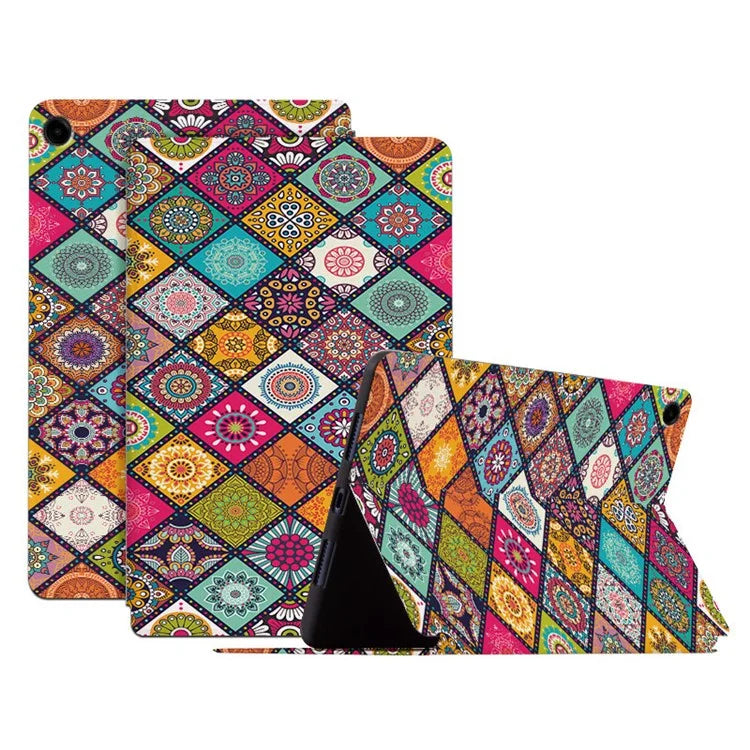 For Samsung Galaxy Tab A9+ Protective Case PU Leather Pattern Smart Tablet Cover