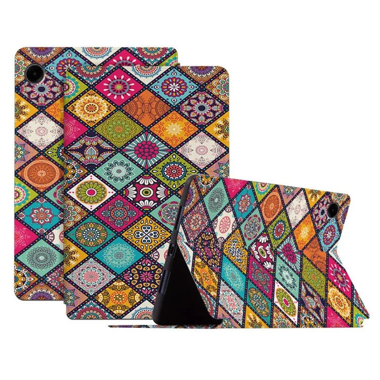 For Samsung Galaxy Tab A9 Smart Cover PU Leather Pattern Stand Tablet Case