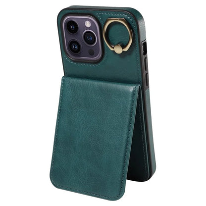 004 For iPhone 14 Pro Max Case Card Holder Litchi Texture PU Leather+TPU Phone Cover