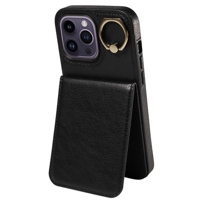 004 For iPhone 14 Pro Max Case Card Holder Litchi Texture PU Leather+TPU Phone Cover