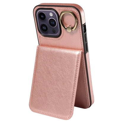 004 For iPhone 14 Pro Max Case Card Holder Litchi Texture PU Leather+TPU Phone Cover