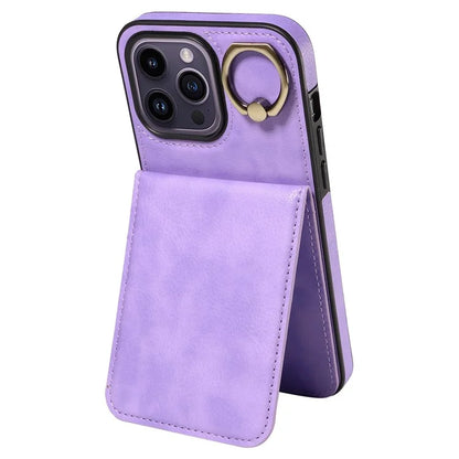 004 For iPhone 14 Pro Max Case Card Holder Litchi Texture PU Leather+TPU Phone Cover