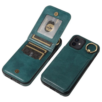 004 For iPhone 12 / 12 Pro Case Viewing Kickstand PU Leather+TPU Cellphone Kickstand Cover