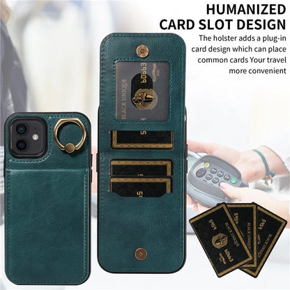 004 For iPhone 12 / 12 Pro Case Viewing Kickstand PU Leather+TPU Cellphone Kickstand Cover