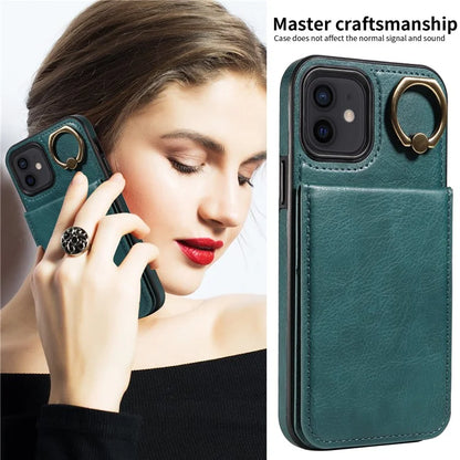004 For iPhone 12 / 12 Pro Case Viewing Kickstand PU Leather+TPU Cellphone Kickstand Cover