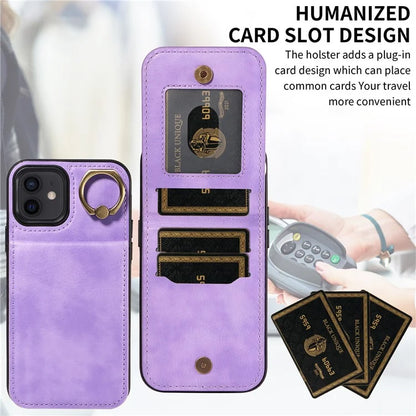 004 For iPhone 12 / 12 Pro Case Viewing Kickstand PU Leather+TPU Cellphone Kickstand Cover