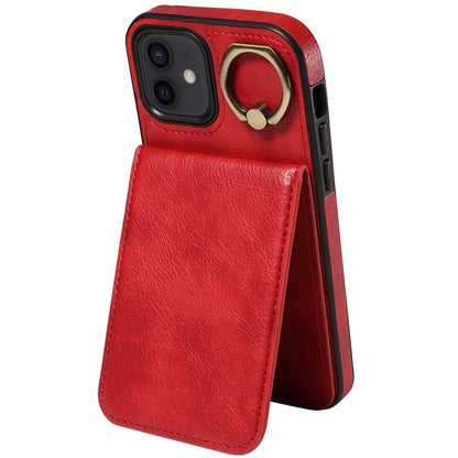 004 For iPhone 12 / 12 Pro Case Viewing Kickstand PU Leather+TPU Cellphone Kickstand Cover