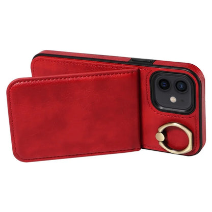 004 For iPhone 12 / 12 Pro Case Viewing Kickstand PU Leather+TPU Cellphone Kickstand Cover