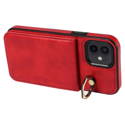 004 For iPhone 12 / 12 Pro Case Viewing Kickstand PU Leather+TPU Cellphone Kickstand Cover