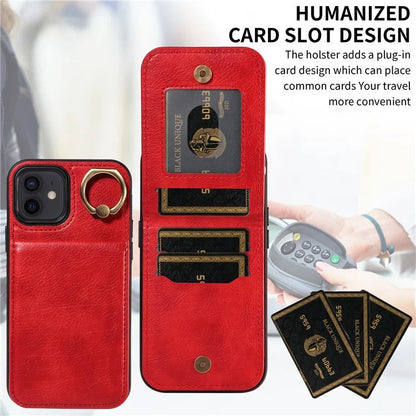 004 For iPhone 12 / 12 Pro Case Viewing Kickstand PU Leather+TPU Cellphone Kickstand Cover