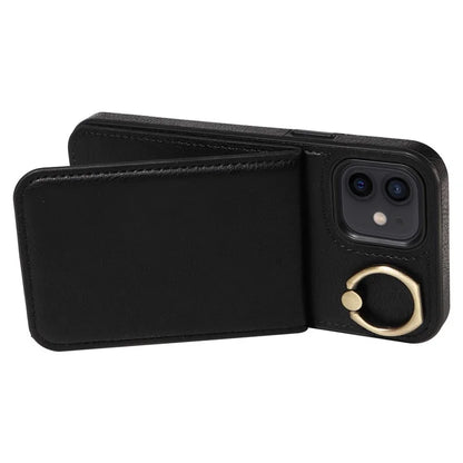 004 For iPhone 12 / 12 Pro Case Viewing Kickstand PU Leather+TPU Cellphone Kickstand Cover