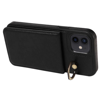 004 For iPhone 12 / 12 Pro Case Viewing Kickstand PU Leather+TPU Cellphone Kickstand Cover