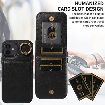 004 For iPhone 12 / 12 Pro Case Viewing Kickstand PU Leather+TPU Cellphone Kickstand Cover