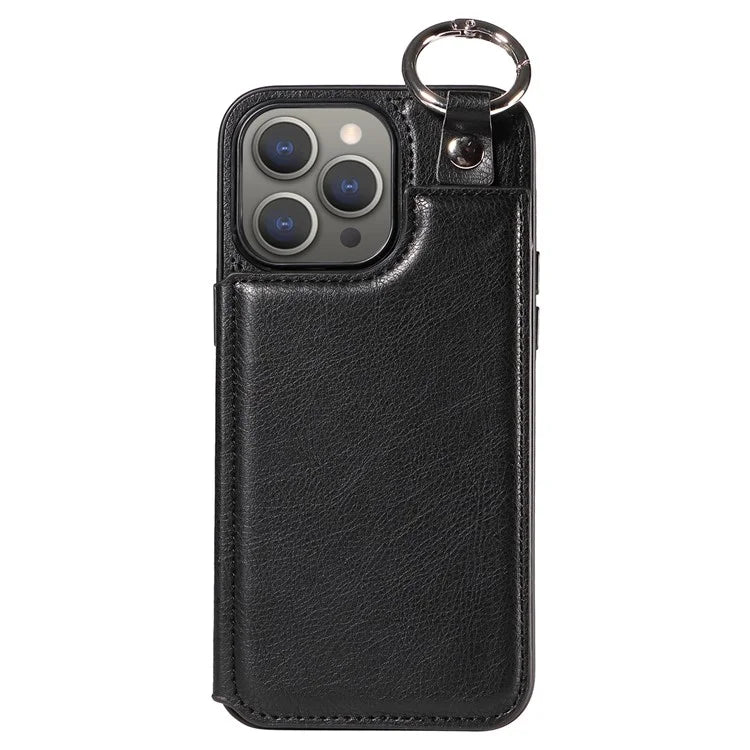 003 Protective Case for iPhone 15 Pro Max Case PU+TPU Phone Cover with Kickstand