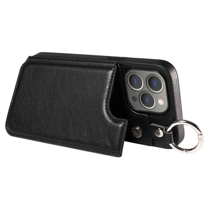 003 Protective Case for iPhone 15 Pro Max Case PU+TPU Phone Cover with Kickstand