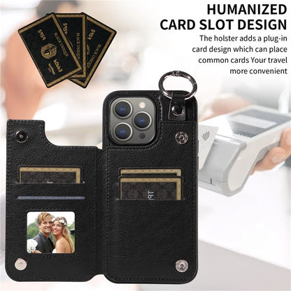 003 Protective Case for iPhone 15 Pro Max Case PU+TPU Phone Cover with Kickstand