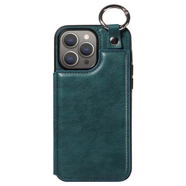 003 Protective Case for iPhone 15 Pro Max Case PU+TPU Phone Cover with Kickstand