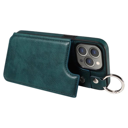 003 Protective Case for iPhone 15 Pro Max Case PU+TPU Phone Cover with Kickstand