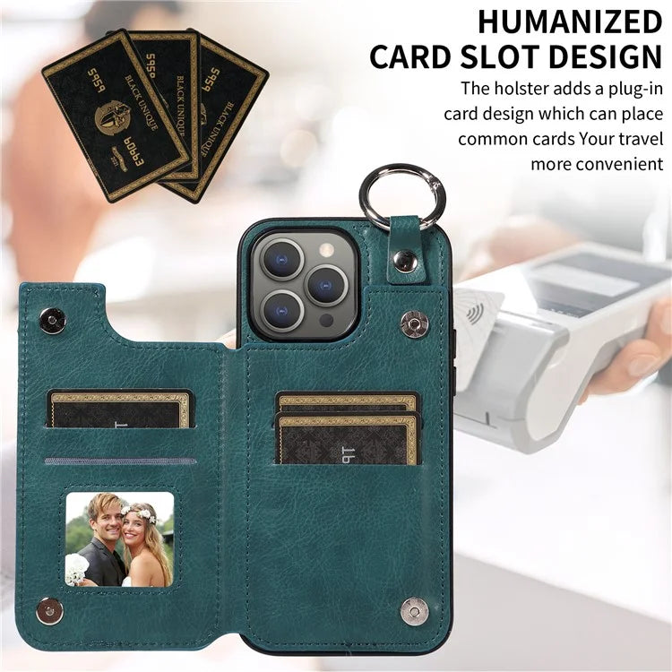 003 Protective Case for iPhone 15 Pro Max Case PU+TPU Phone Cover with Kickstand